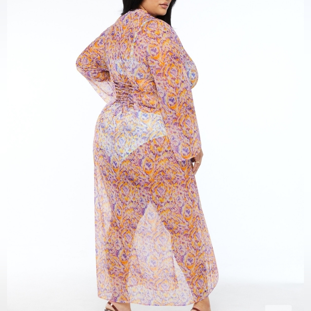NWT Savage X Fenty Cyber Cat Long Robe size 2x/3x